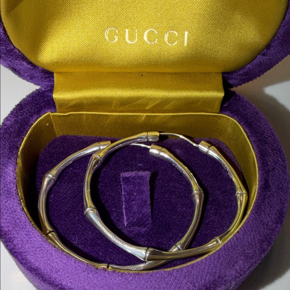 Gucci Silver Bamboo Earrings